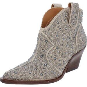 Jessica Simpson Women's Western Boots Zadie 2 Rhinestone Pointed Toe Gold Size 5